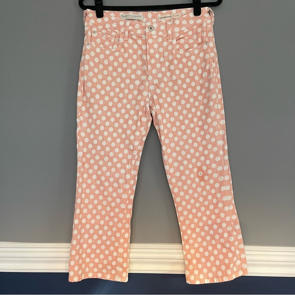 Pilcro and the Letterpress Pink Polka Dot Crop Jeans